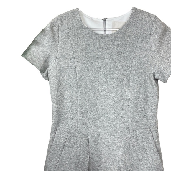 New Mcginn $295 Wool Blend Pocketed Cocktail Mini Dress Heathered Gray Size 4 - Picture 4 of 10